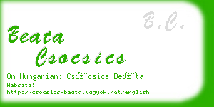 beata csocsics business card